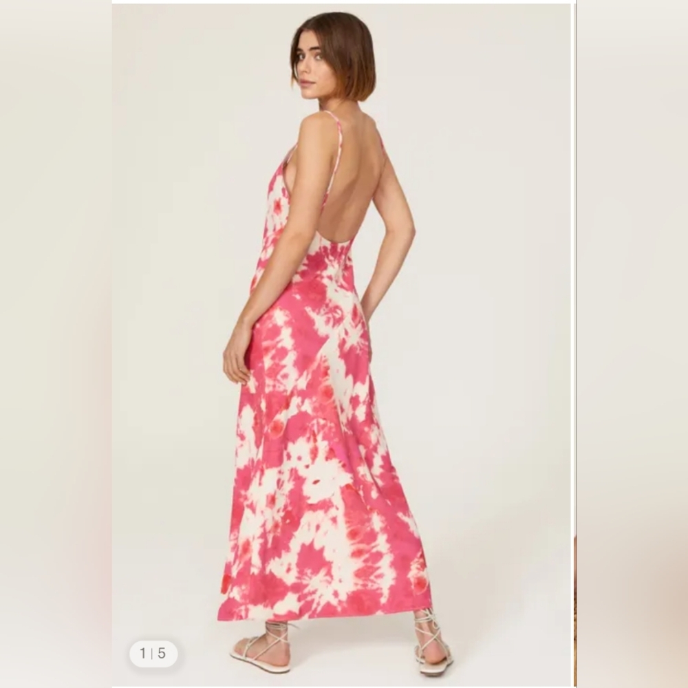 Thakoon Pink and White Tie-Dye Maxi Dress - Picture 3 of 6